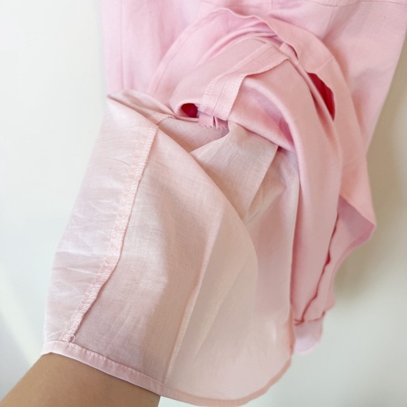 LOFT linen pink dress tie back size 6 - Picture 8 of 9